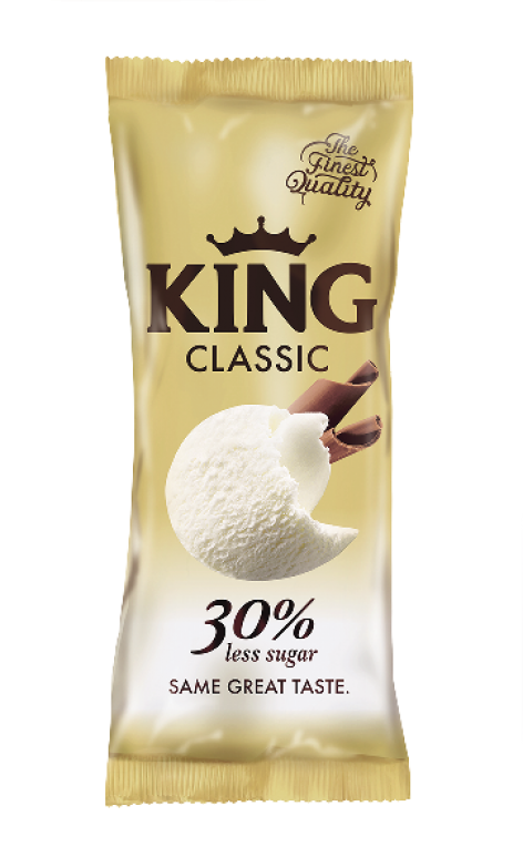 KING CLASSIC ice cream – with 30% less sugar
