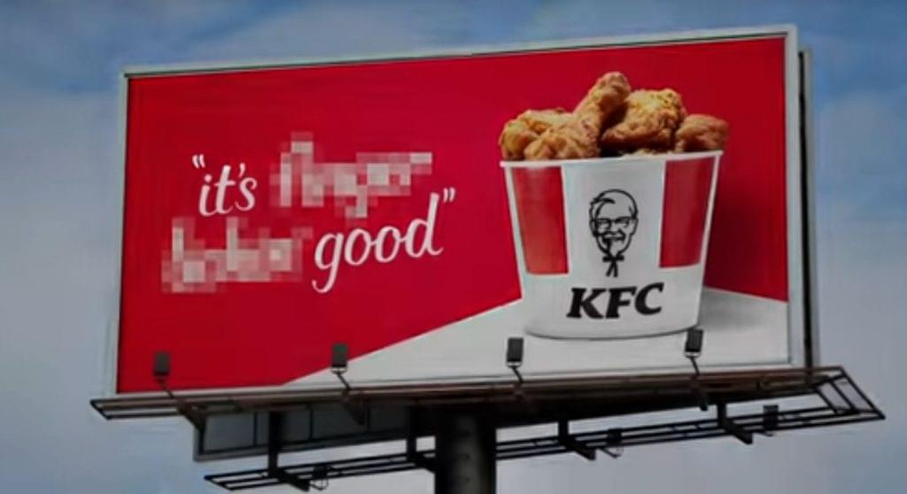 KFC óriásplakát kikocázva