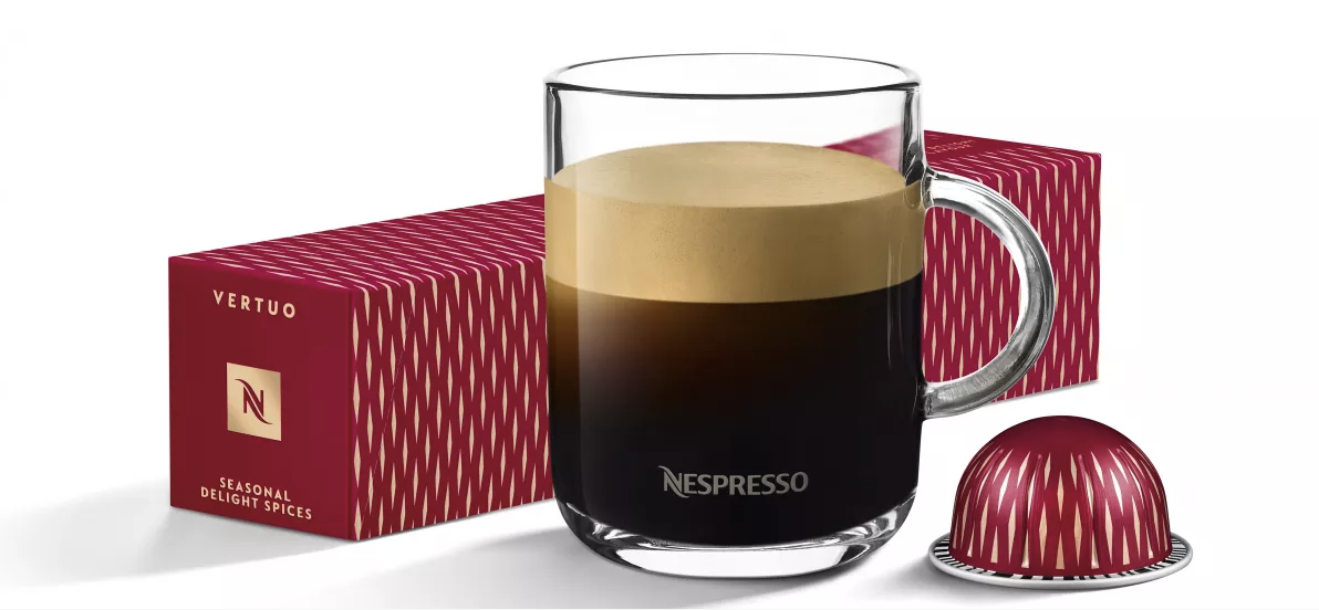 NESPRESSO VERTUO COFFEE CAPSULES PODS SEASONAL DELIGHT SPICES + FESTIVE  BLACK